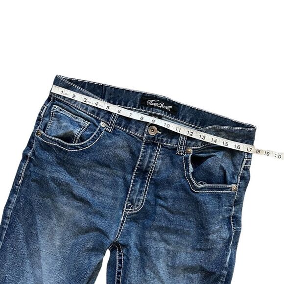 TRUE LUCK Straight Leg Stretch Mid Rise Casual Denim Jean 36 - Picture 8 of 9